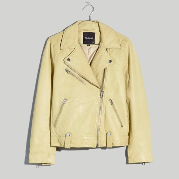 Madewell washed leather jacket Light Straw - Picture 1 of 1